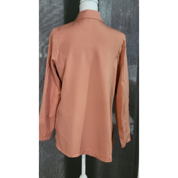 Terra Cotta 2 Piece Open Front Long Sleeve Jacket and Short Set Sz L - Picture 4 of 7